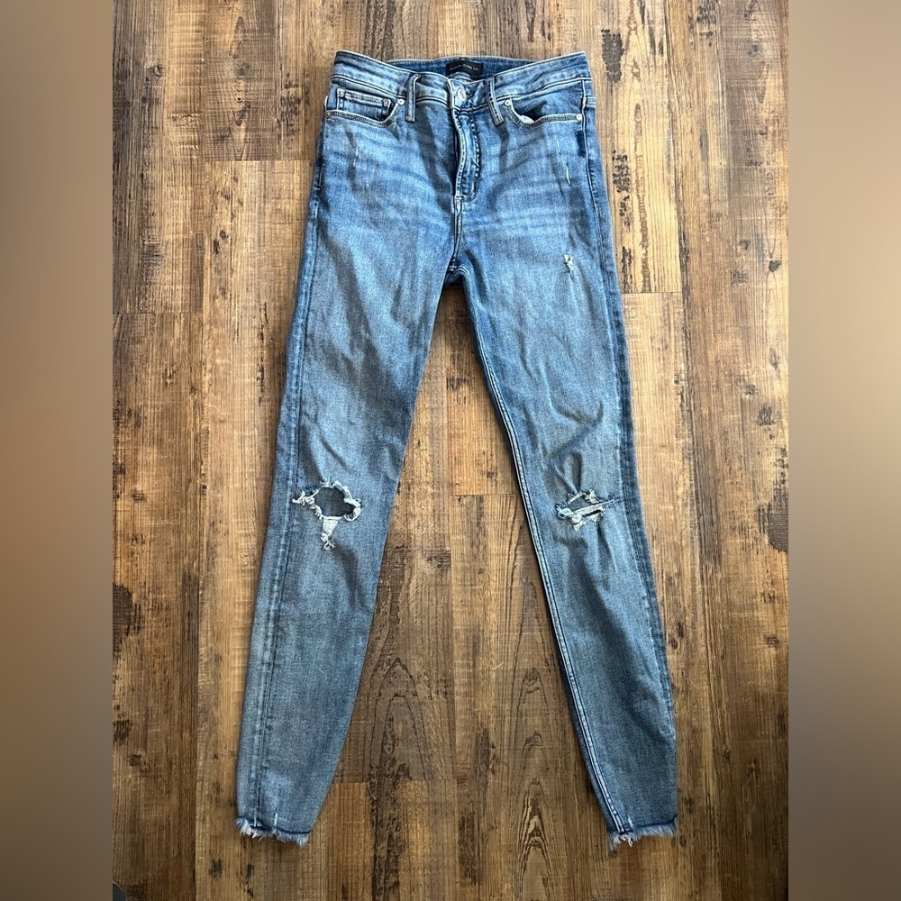 Silver Jeans Blue Skinny Distressed Denim